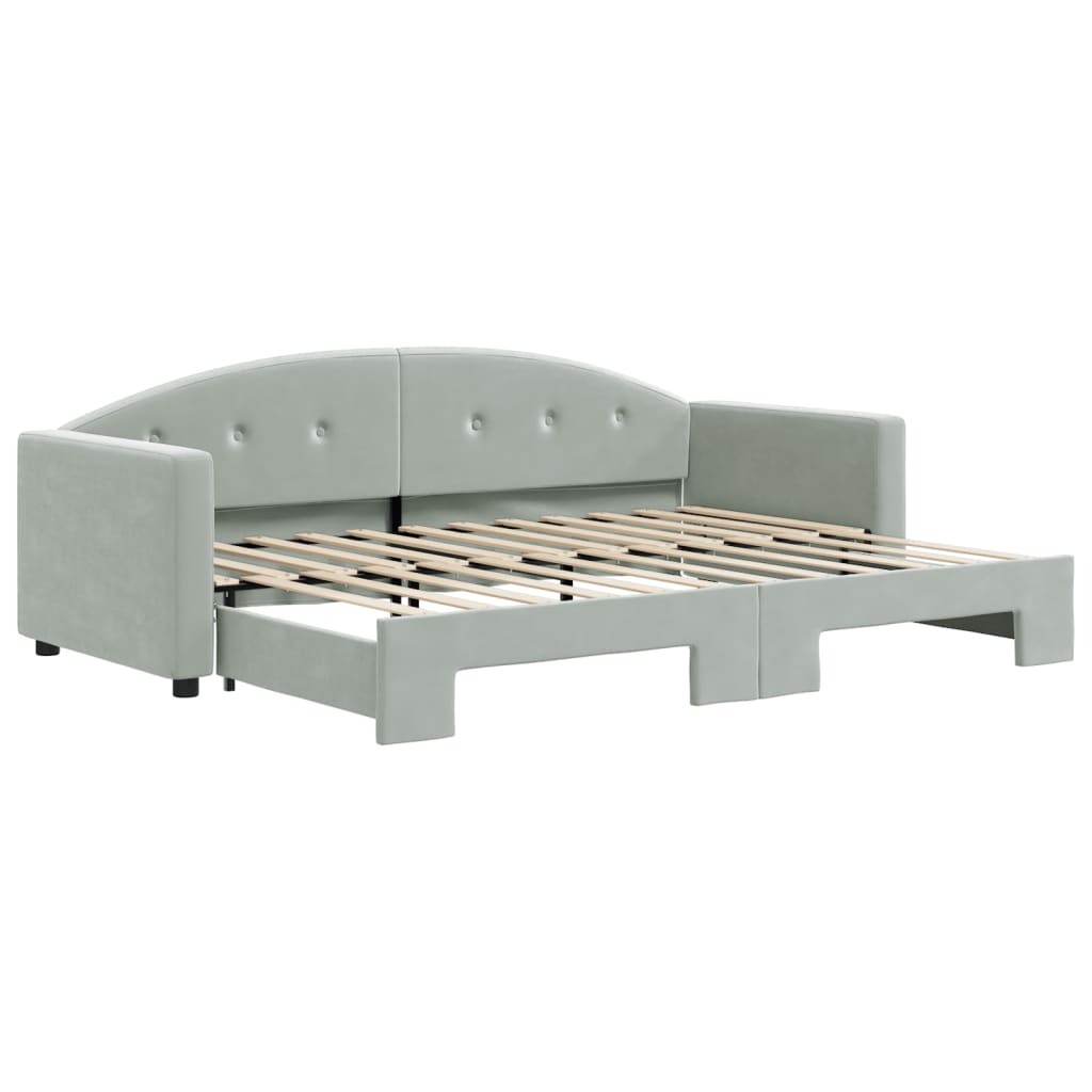 vidaXL Sofa rozsuwana, jasnoszara, 80x200 cm, aksamit