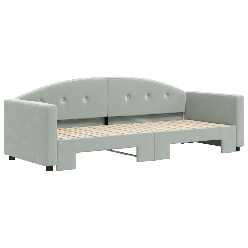 vidaXL Sofa rozsuwana, jasnoszara, 80x200 cm, aksamit