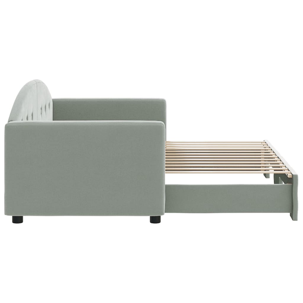 vidaXL Sofa rozsuwana, jasnoszara, 80x200 cm, aksamit