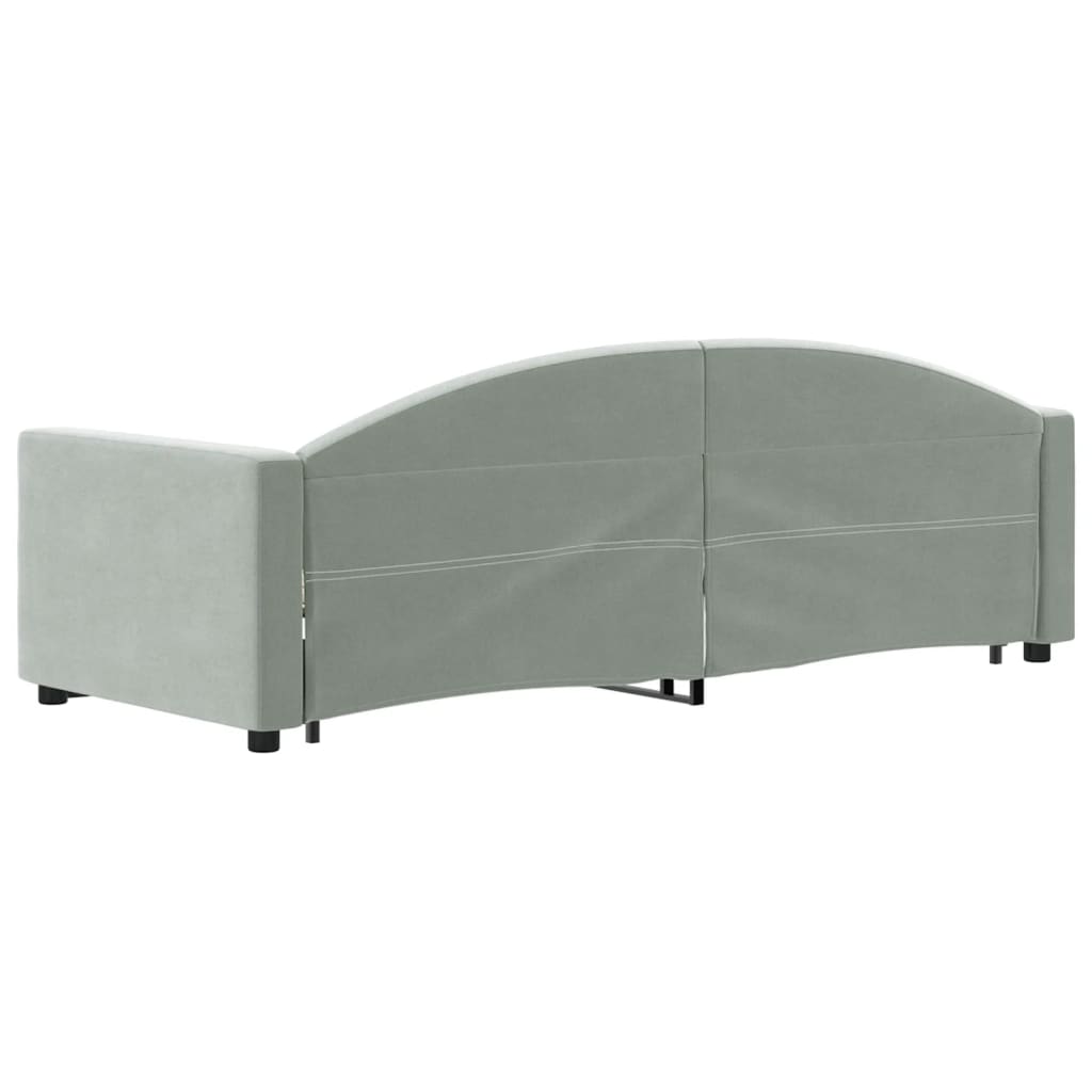vidaXL Sofa rozsuwana, jasnoszara, 80x200 cm, aksamit