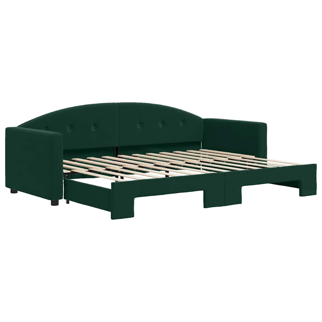 vidaXL Sofa rozsuwana, ciemnozielona, 80x200 cm, aksamit