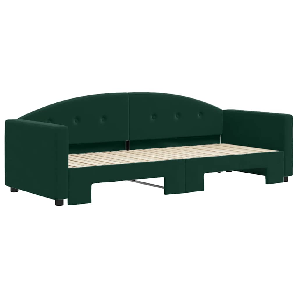 vidaXL Sofa rozsuwana, ciemnozielona, 80x200 cm, aksamit