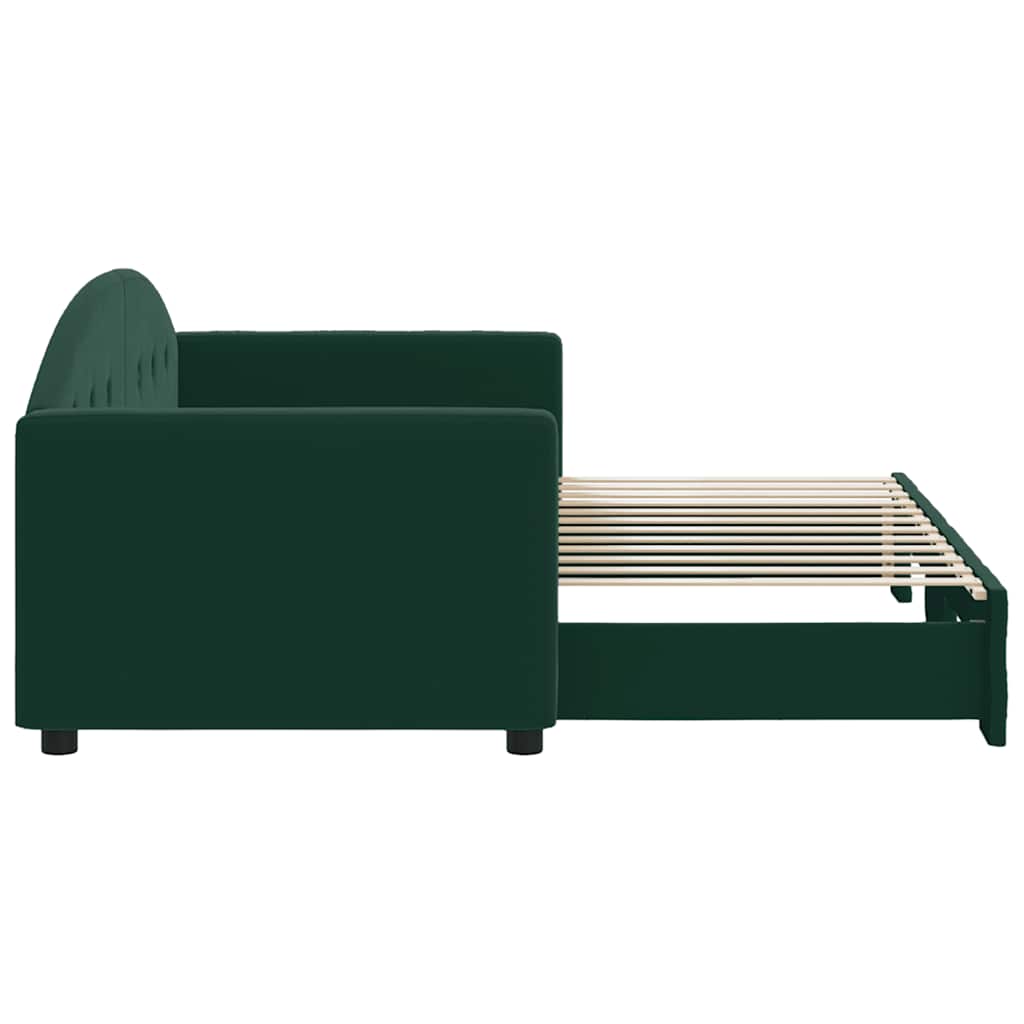 vidaXL Sofa rozsuwana, ciemnozielona, 80x200 cm, aksamit