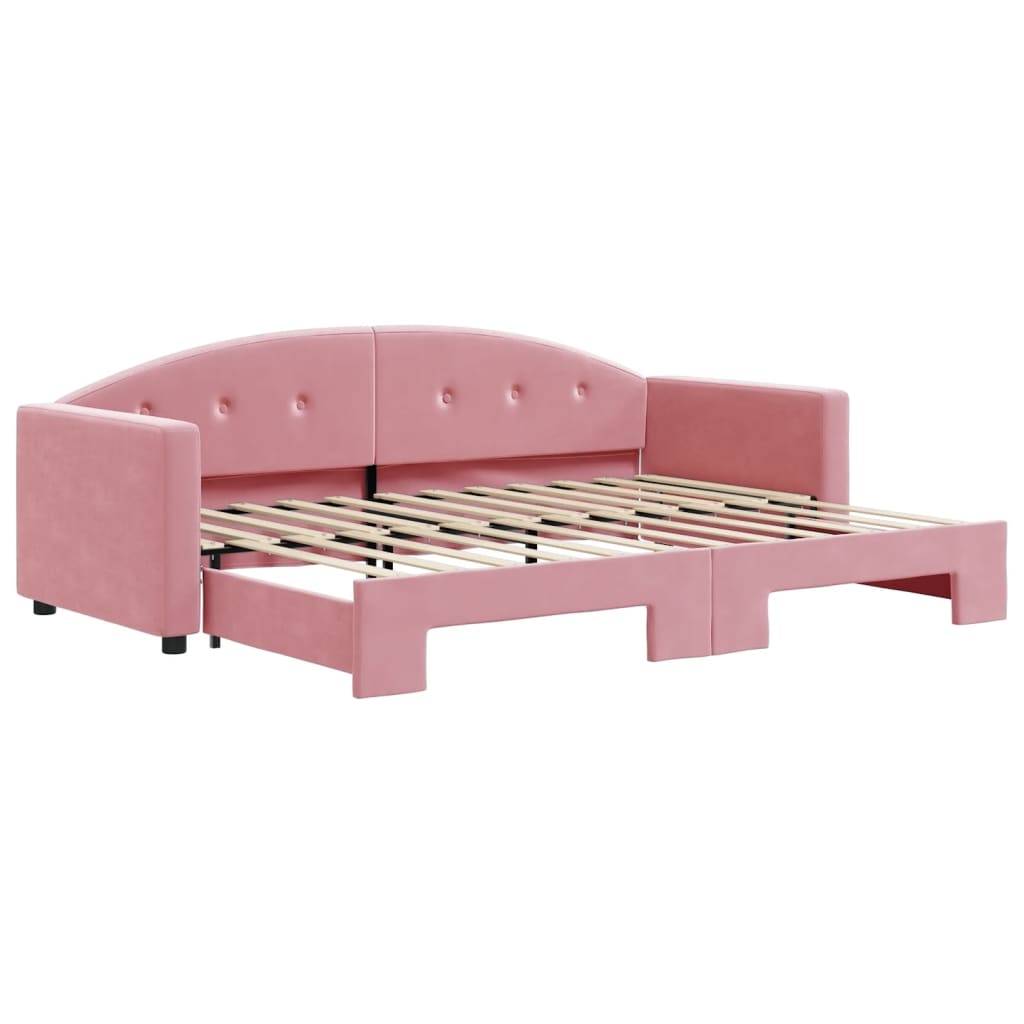 vidaXL Sofa rozsuwana, różowa, 80x200 cm, aksamit