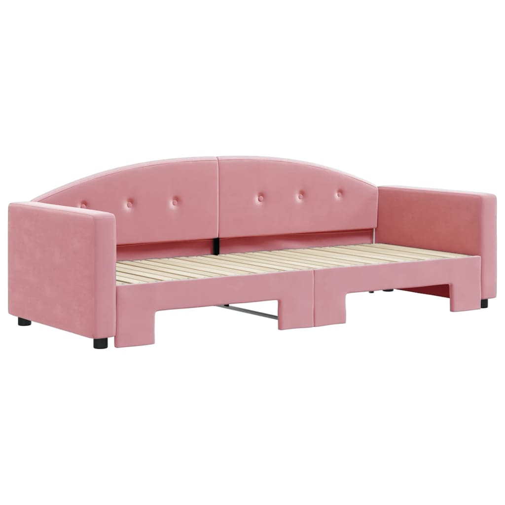 vidaXL Sofa rozsuwana, różowa, 80x200 cm, aksamit