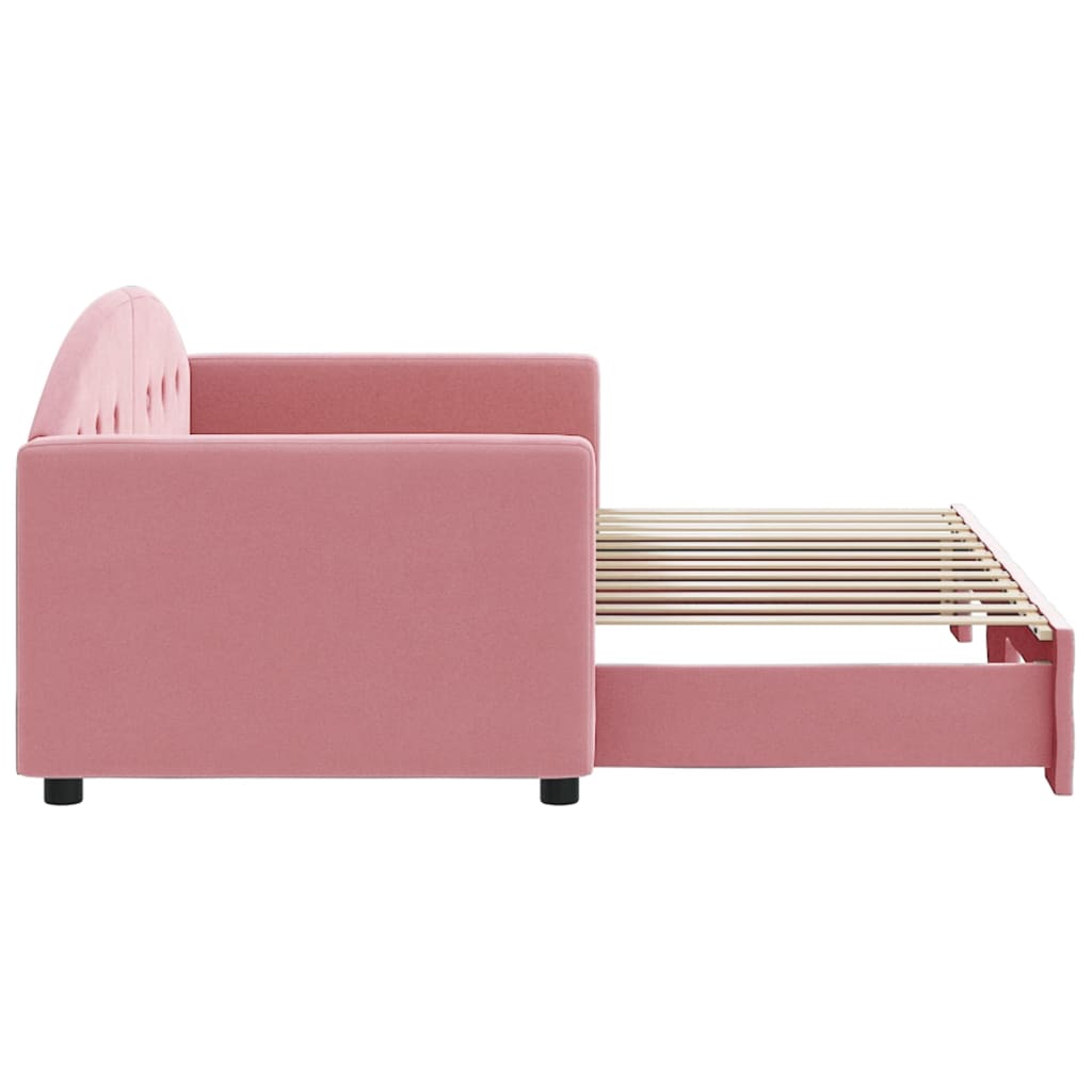 vidaXL Sofa rozsuwana, różowa, 80x200 cm, aksamit