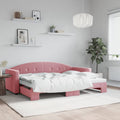 vidaXL Sofa rozsuwana, różowa, 80x200 cm, aksamit