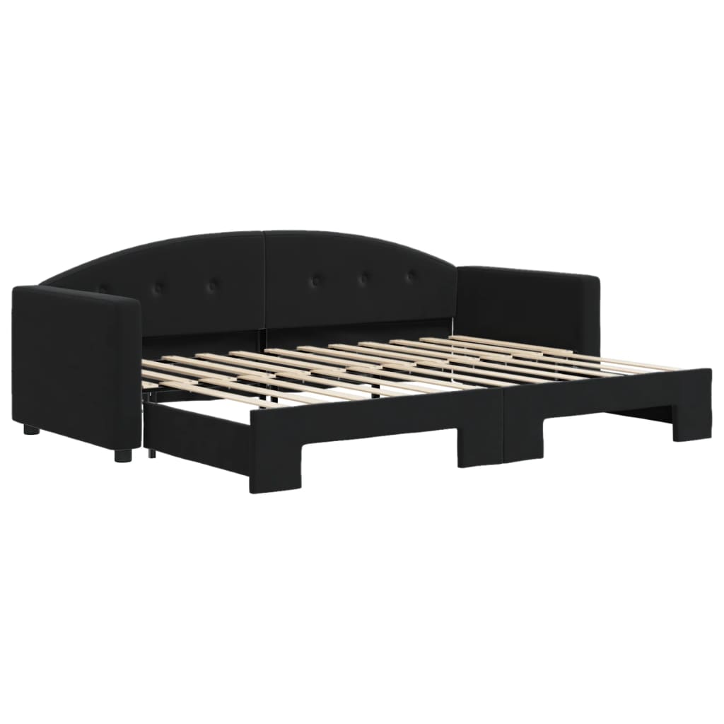 vidaXL Sofa rozsuwana, czarna, 80x200 cm, aksamit
