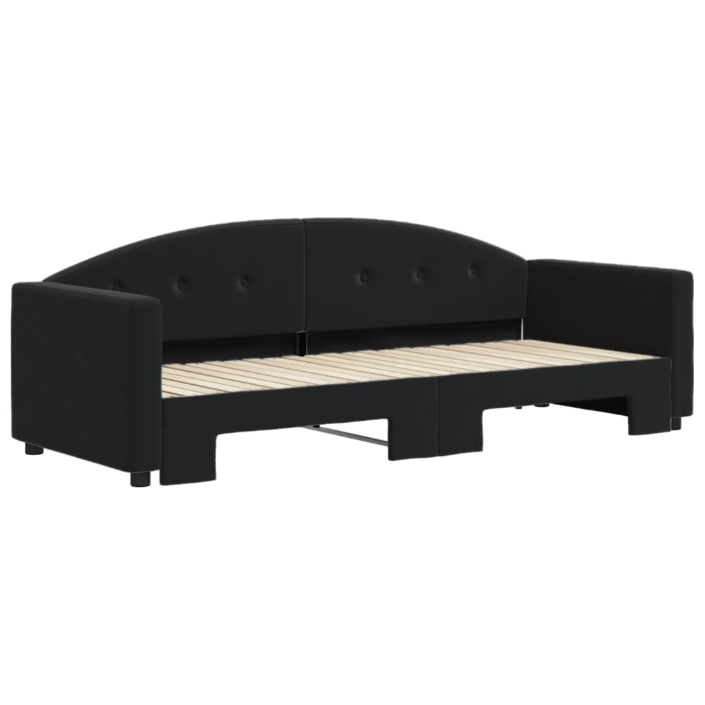 vidaXL Sofa rozsuwana, czarna, 80x200 cm, aksamit