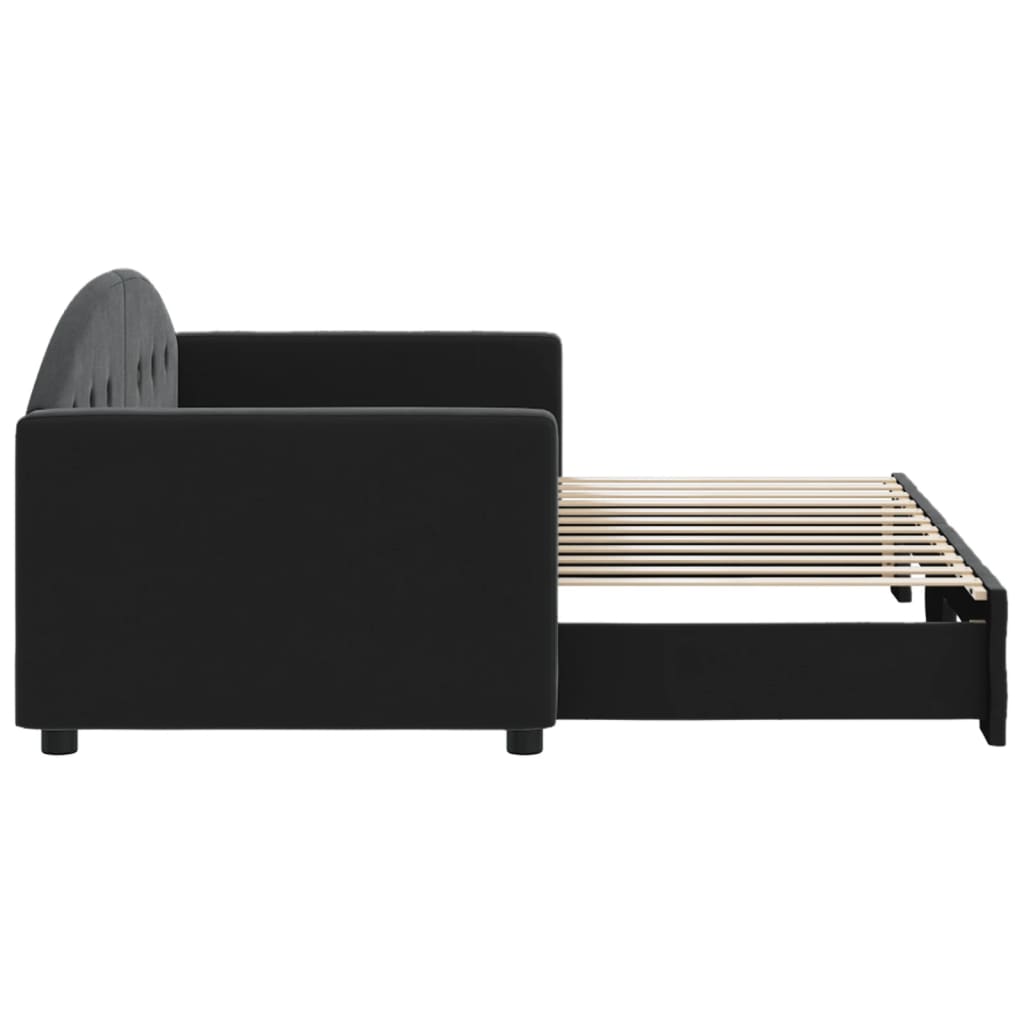 vidaXL Sofa rozsuwana, czarna, 80x200 cm, aksamit