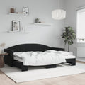 vidaXL Sofa rozsuwana, czarna, 80x200 cm, aksamit