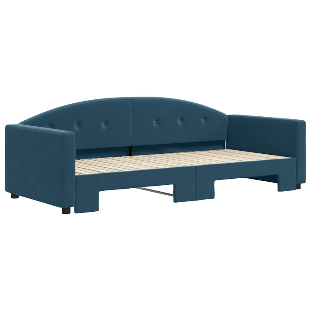 vidaXL Sofa rozsuwana, niebieska, 90x200 cm, aksamit