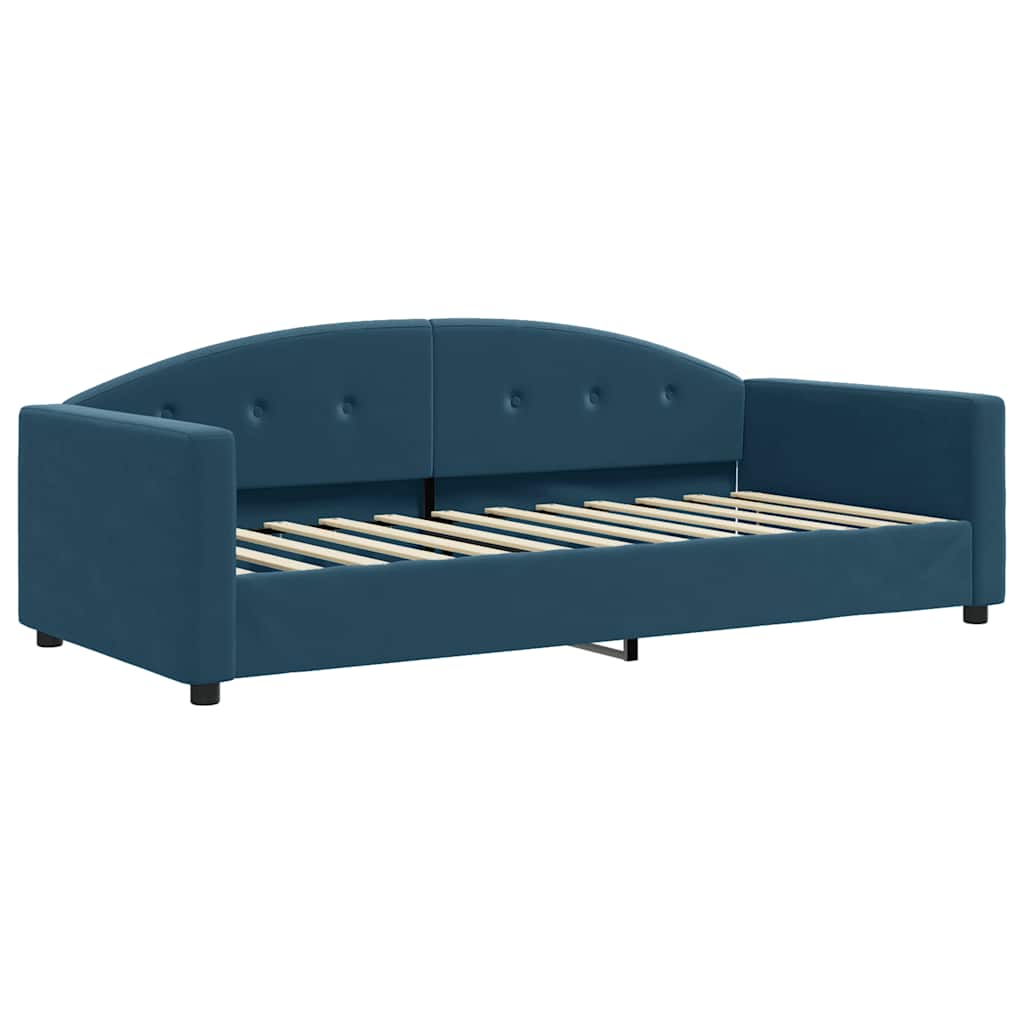 vidaXL Sofa rozsuwana, niebieska, 90x200 cm, aksamit