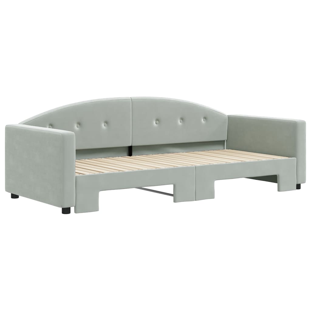 vidaXL Sofa rozsuwana, jasnoszara, 90x200 cm, aksamit