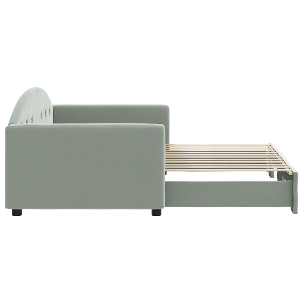 vidaXL Sofa rozsuwana, jasnoszara, 90x200 cm, aksamit