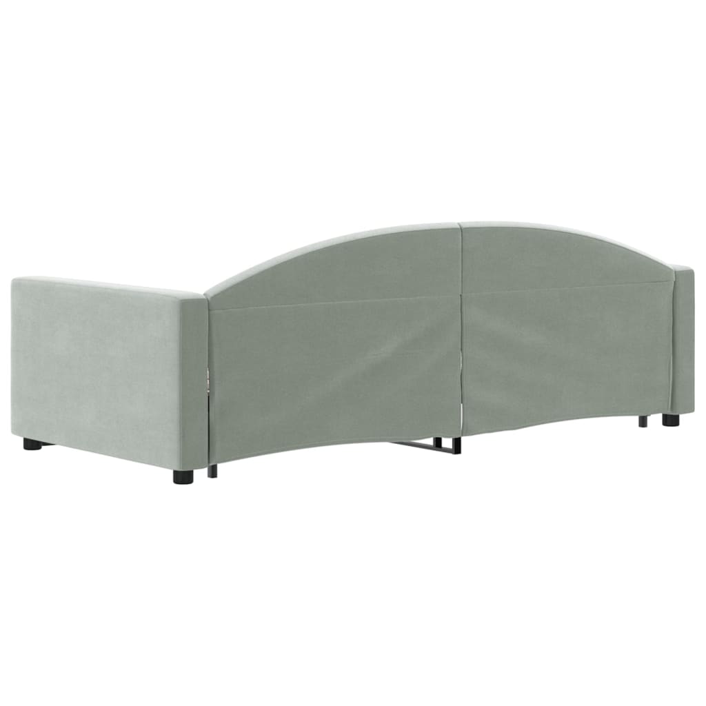 vidaXL Sofa rozsuwana, jasnoszara, 90x200 cm, aksamit