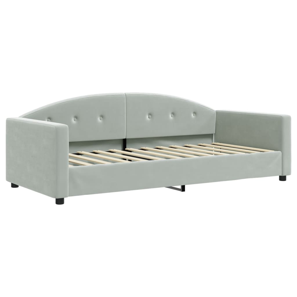 vidaXL Sofa rozsuwana, jasnoszara, 90x200 cm, aksamit