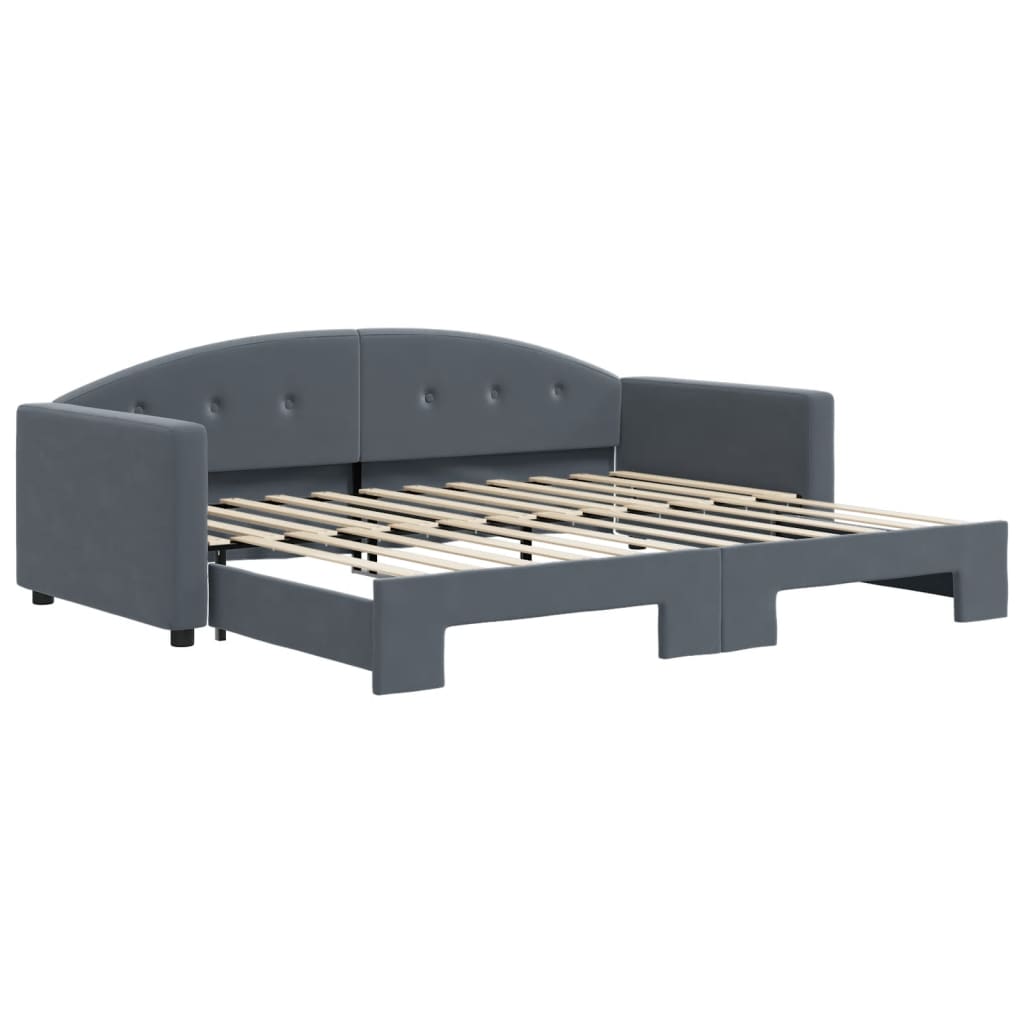 vidaXL Sofa rozsuwana, ciemnoszara, 90x200 cm, aksamit
