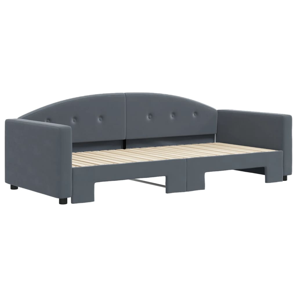 vidaXL Sofa rozsuwana, ciemnoszara, 90x200 cm, aksamit