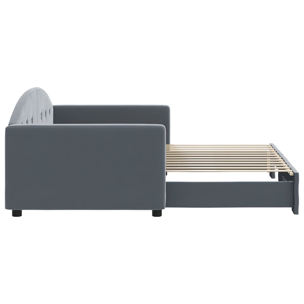 vidaXL Sofa rozsuwana, ciemnoszara, 90x200 cm, aksamit