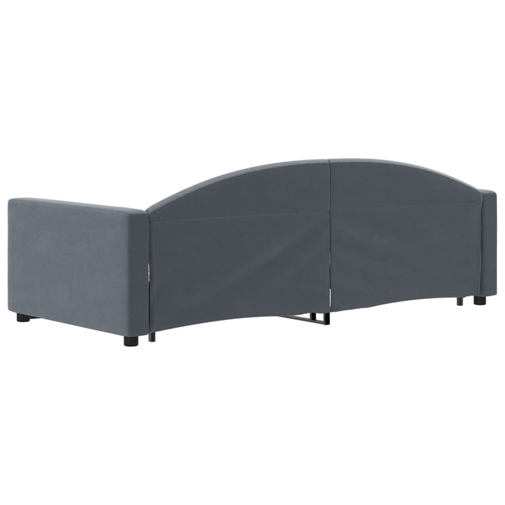 vidaXL Sofa rozsuwana, ciemnoszara, 90x200 cm, aksamit