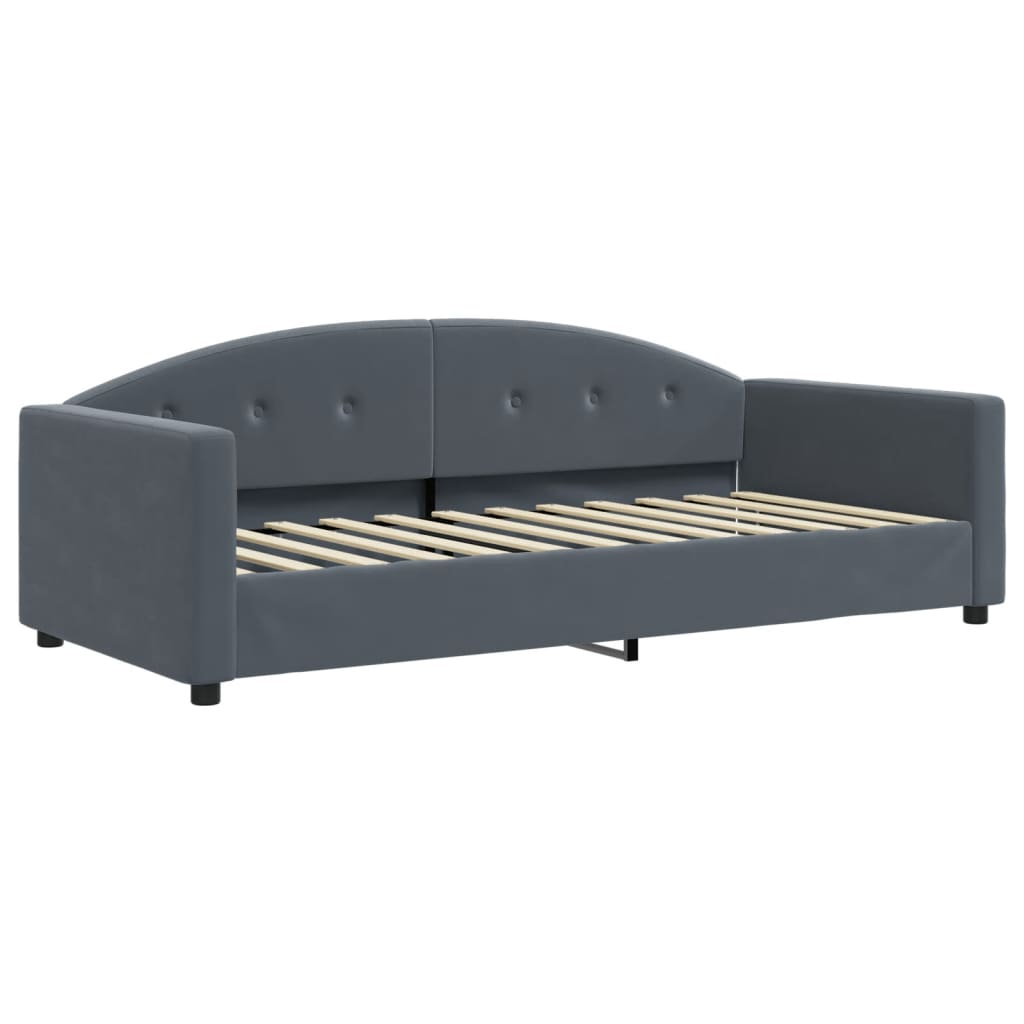 vidaXL Sofa rozsuwana, ciemnoszara, 90x200 cm, aksamit