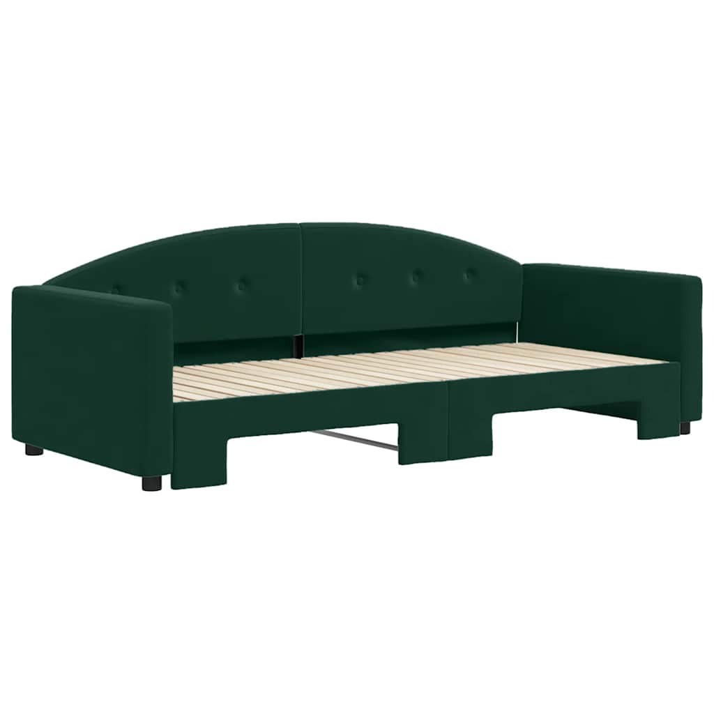 vidaXL Sofa rozsuwana, ciemnozielona, 90x200 cm, aksamit