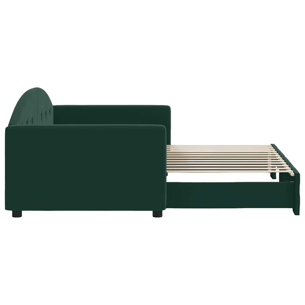 vidaXL Sofa rozsuwana, ciemnozielona, 90x200 cm, aksamit
