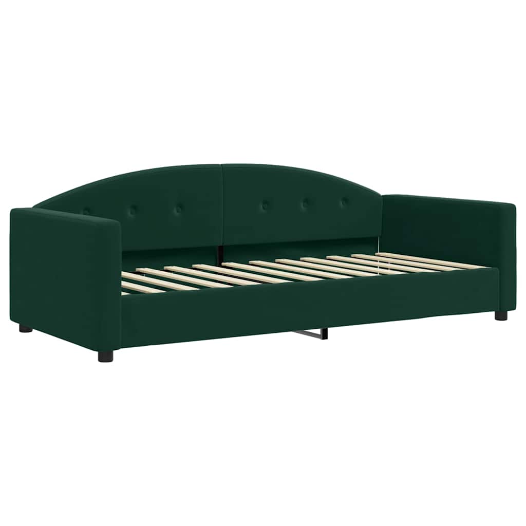 vidaXL Sofa rozsuwana, ciemnozielona, 90x200 cm, aksamit