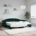 vidaXL Sofa rozsuwana, ciemnozielona, 90x200 cm, aksamit