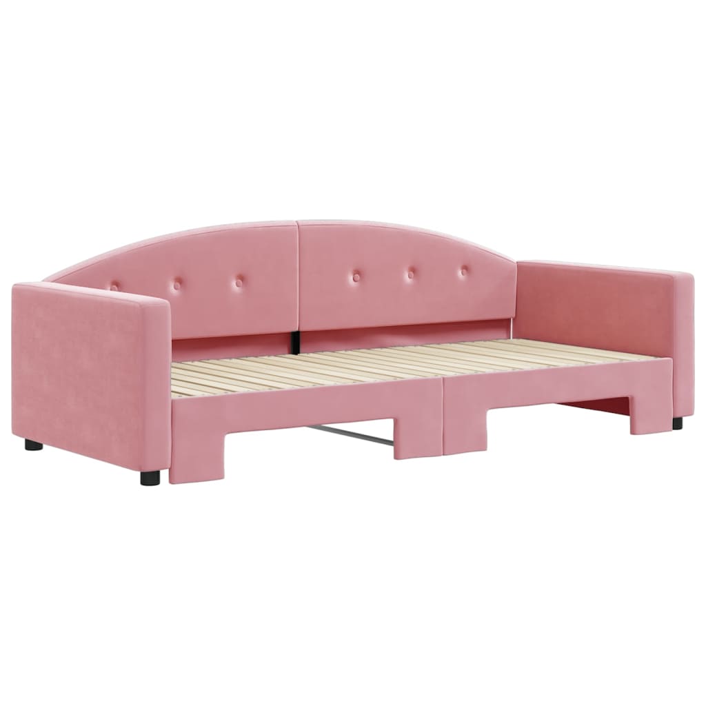 vidaXL Sofa rozsuwana, różowa, 90x200 cm, aksamit