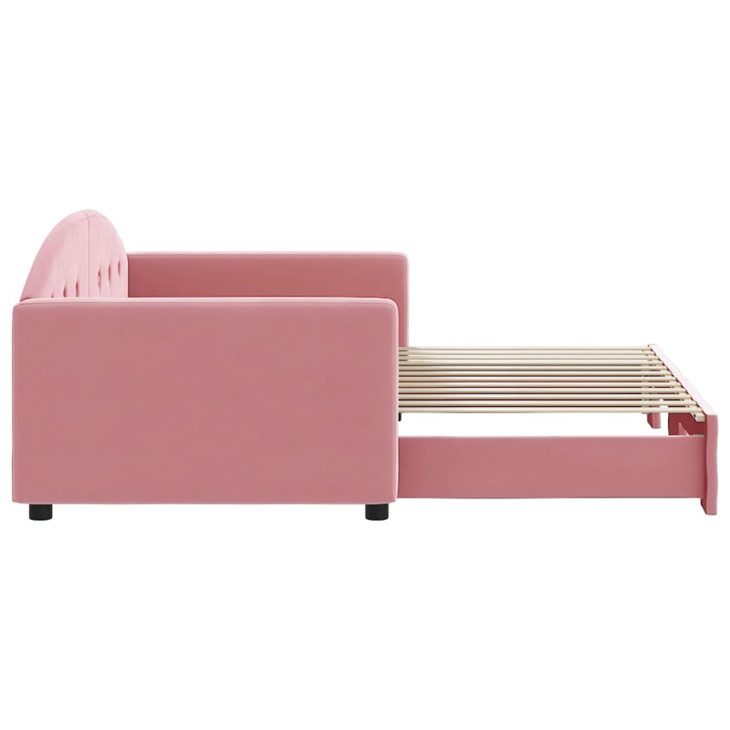 vidaXL Sofa rozsuwana, różowa, 90x200 cm, aksamit