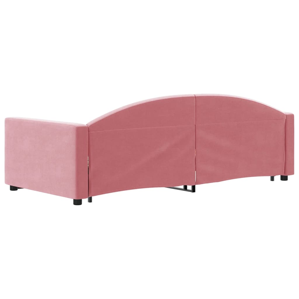 vidaXL Sofa rozsuwana, różowa, 90x200 cm, aksamit