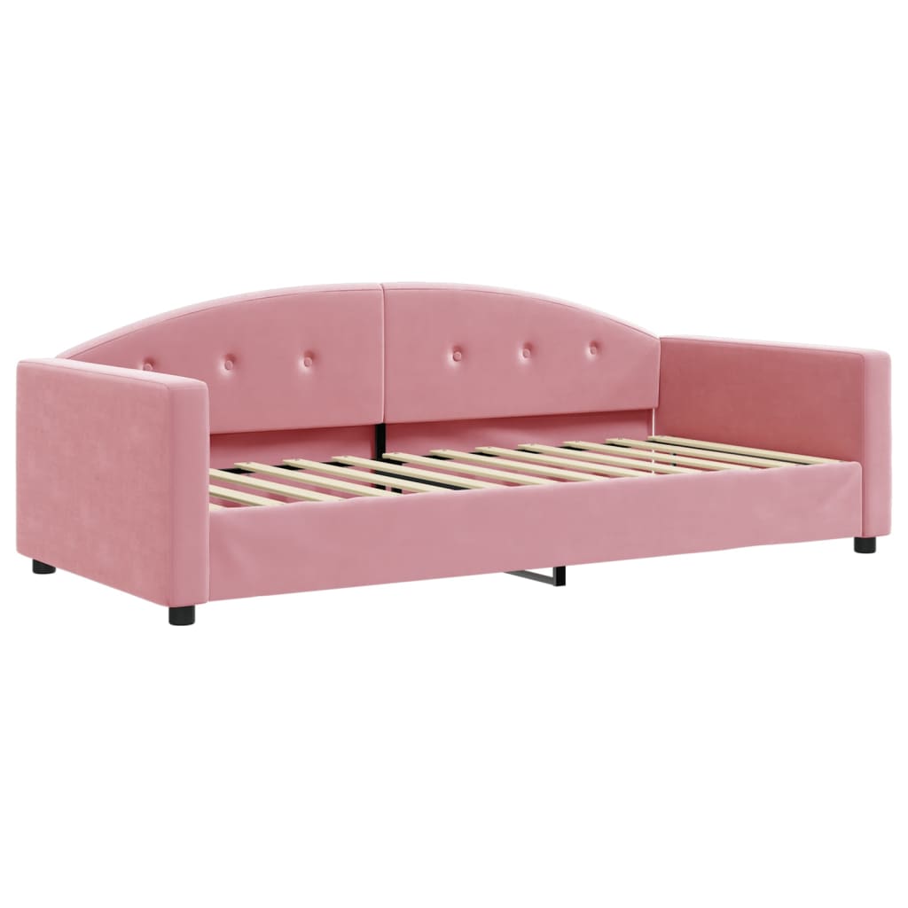 vidaXL Sofa rozsuwana, różowa, 90x200 cm, aksamit