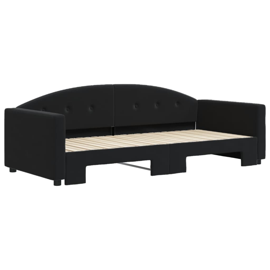 vidaXL Sofa rozsuwana, czarna, 90x200 cm, aksamit