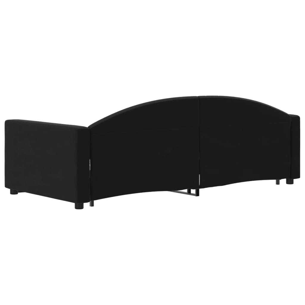 vidaXL Sofa rozsuwana, czarna, 90x200 cm, aksamit