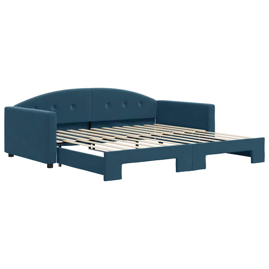 vidaXL Sofa rozsuwana, niebieska, 100x200 cm, aksamit