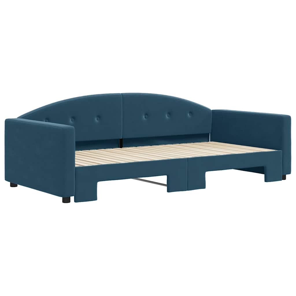 vidaXL Sofa rozsuwana, niebieska, 100x200 cm, aksamit