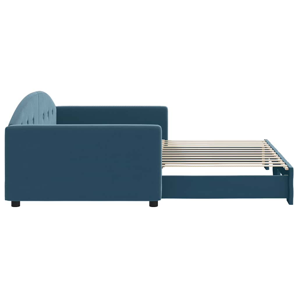 vidaXL Sofa rozsuwana, niebieska, 100x200 cm, aksamit