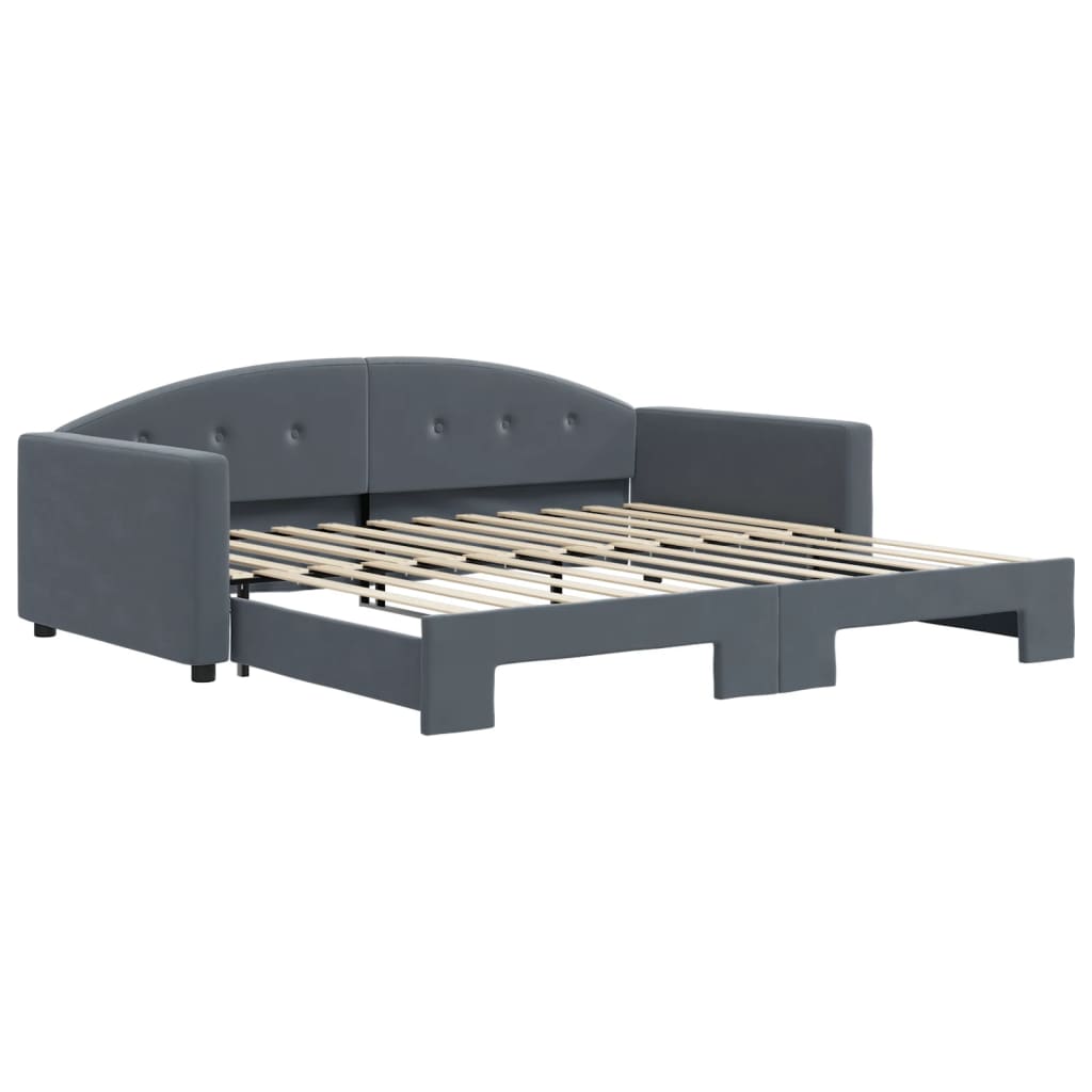 vidaXL Sofa rozsuwana, ciemnoszara, 100x200 cm, aksamit