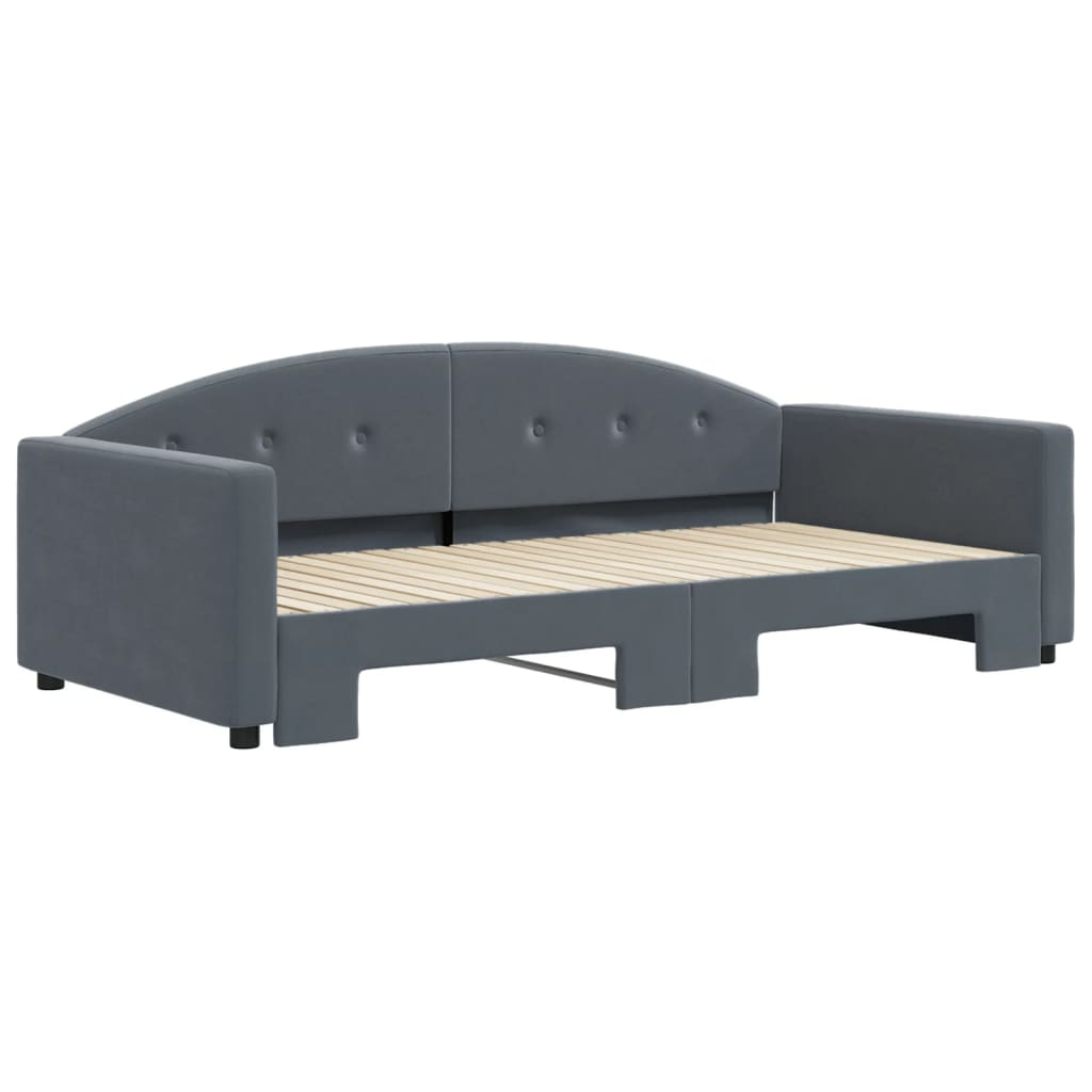 vidaXL Sofa rozsuwana, ciemnoszara, 100x200 cm, aksamit