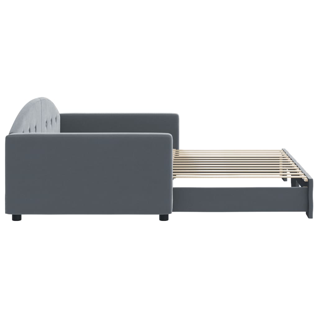 vidaXL Sofa rozsuwana, ciemnoszara, 100x200 cm, aksamit