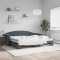 vidaXL Sofa rozsuwana, ciemnoszara, 100x200 cm, aksamit