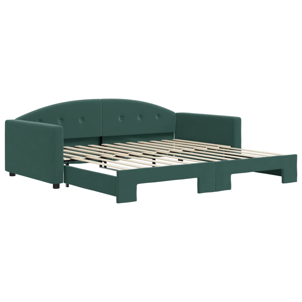 vidaXL Sofa rozsuwana, ciemnozielona, 100x200 cm, aksamit