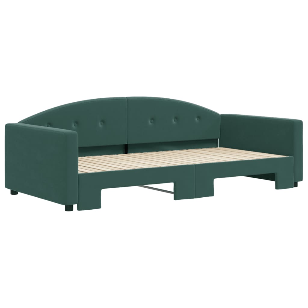 vidaXL Sofa rozsuwana, ciemnozielona, 100x200 cm, aksamit