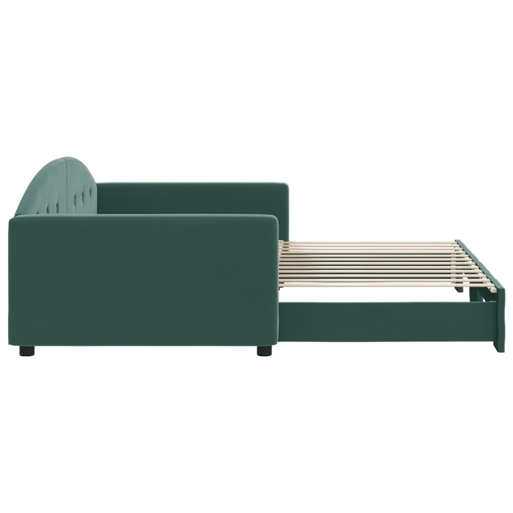 vidaXL Sofa rozsuwana, ciemnozielona, 100x200 cm, aksamit