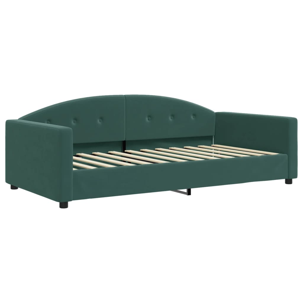 vidaXL Sofa rozsuwana, ciemnozielona, 100x200 cm, aksamit