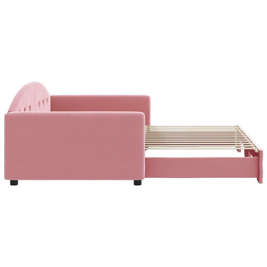 vidaXL Sofa rozsuwana, różowa, 100x200 cm, aksamit