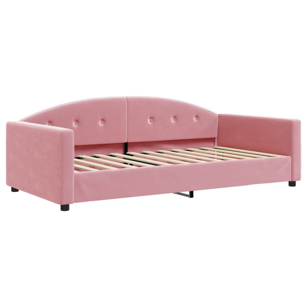 vidaXL Sofa rozsuwana, różowa, 100x200 cm, aksamit