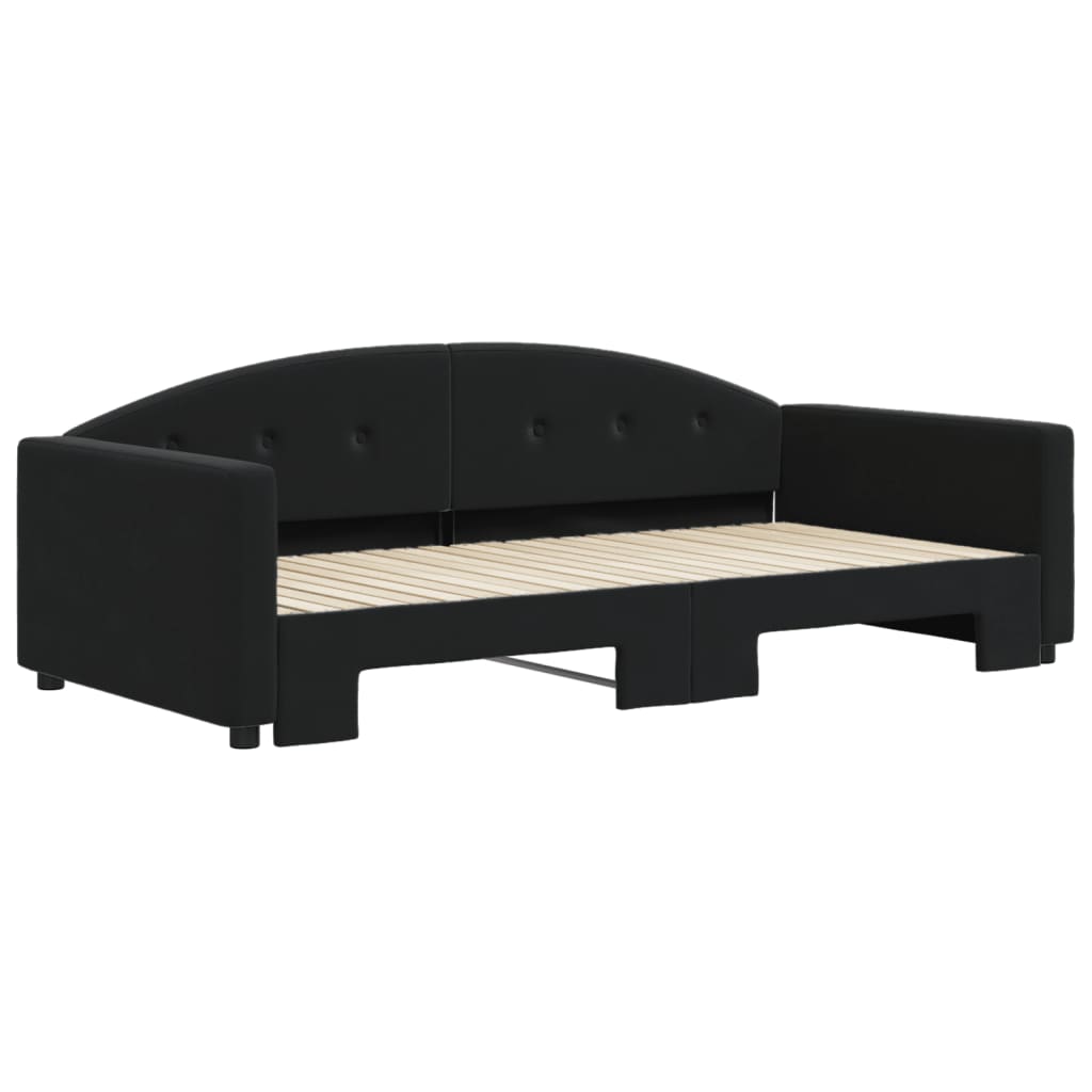 vidaXL Sofa rozsuwana, czarna, 100x200 cm, aksamit